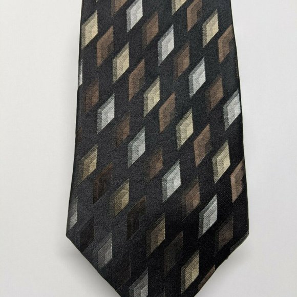 Paul Dione Geometric Silk Necktie - Picture 2 of 6